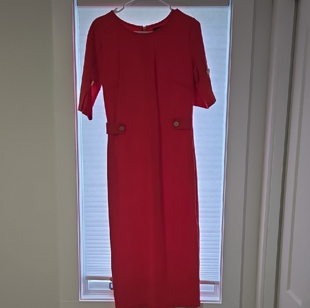 Oxford Red Midi Dress - Womens 6